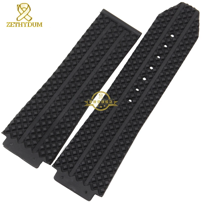 Convex interface Wide Rubber bracelet silicone wristband men watchband 25mm accessories Wrist watch band wristwatches strap