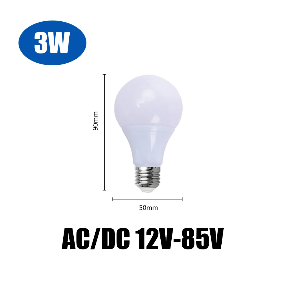 E27 9w 12v Led Cool White 6500k pour le camping, équivalent halogène 75w,  Ac Dc 12 Volt 24 Volt E27 Ampoule Led pour panneau solaire / garage /  jardin, non dimmable, P