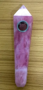 

130MM natural rose quartz crystal smoking pipe pink crystal pipe smoking healing