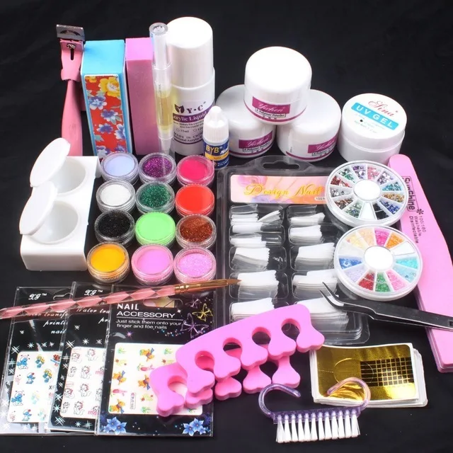 UC 137 Pro Acrylic Powder Liquid French nail sticker Brush Glue Nail