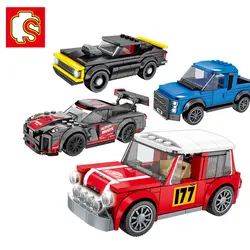 Sembo Алмазный конструктор машина GTR совместимый LGSet Technic Voiture Ford Mustang Строительные кирпичи игрушки рождественские подарки на день рождения