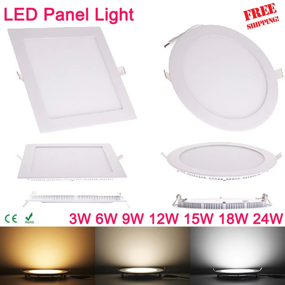 Ultra slim 6W 9W 16W 24W LED Round Recessed Ceiling Panel Down Light with Driver