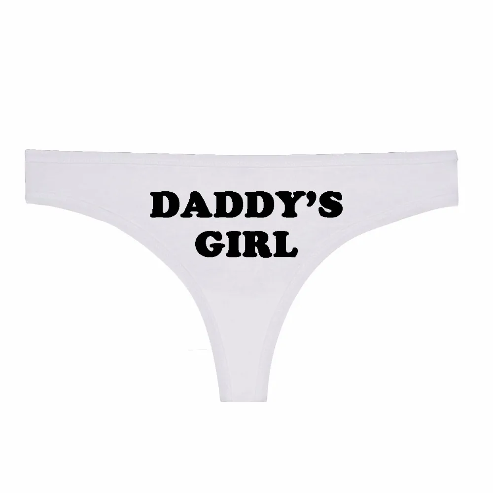 Модные женские сексуальные бесшовные стринги Нижнее белье DADDY'S GIRL с принтом забавные женские трусики стринги сексуальные с низкой талией