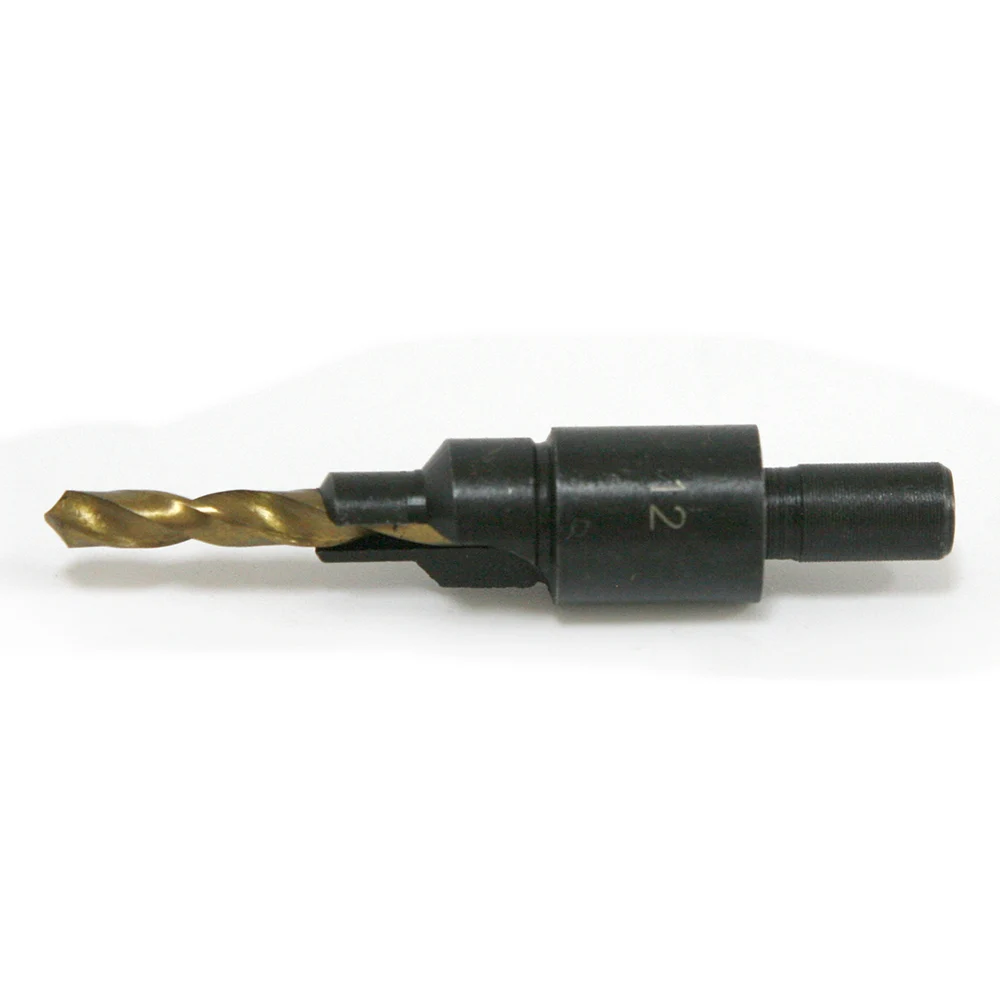 4pcs / set Quick Change Hex Shank Tapered Titanium Countersink Drill Cone Bit Set Hole Saw Woodworking Tools + Small wrench