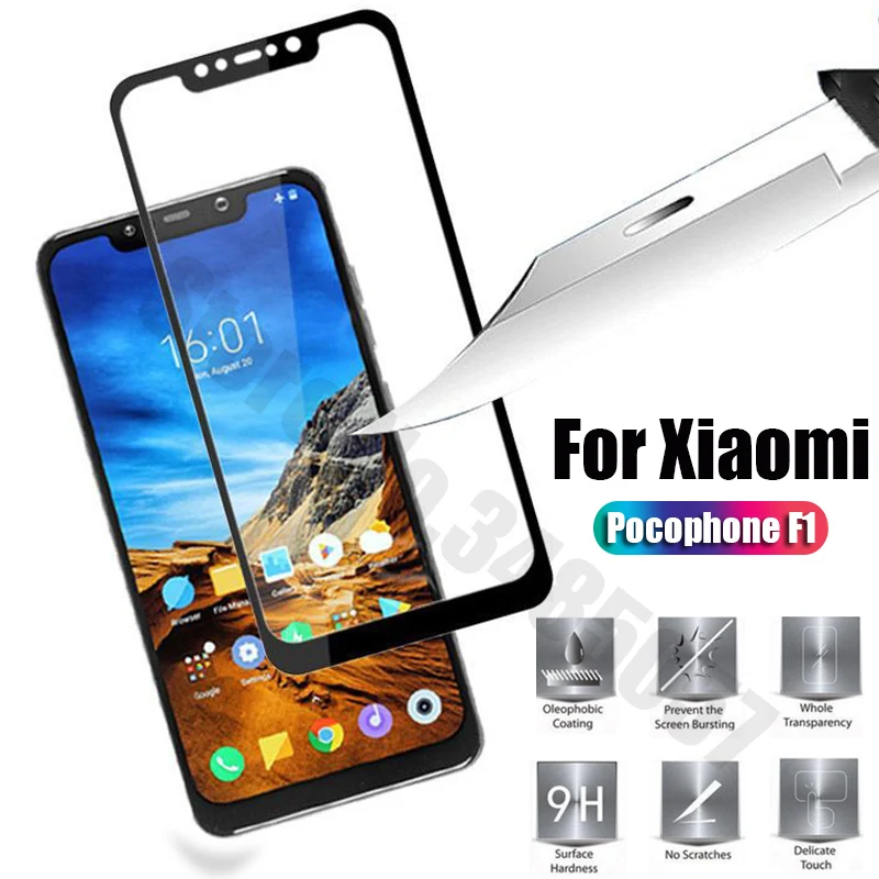 

2.5D Xiomi poco-f1 For Xiaomi Pocophone F1 Case Tempered Glass For Xiaomi xiami Little F1 phone 6.18 inch Cover Protective Film