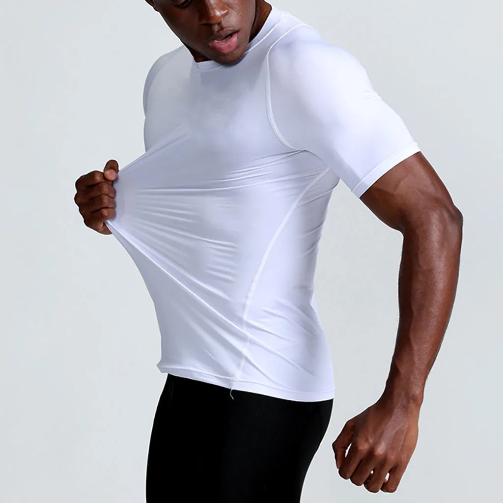 New Men Summer Plus Size Basketball Training Workout T Shirt Streetwear Casual Fast-drying Sports Fitness Clothing Gym T Shirt