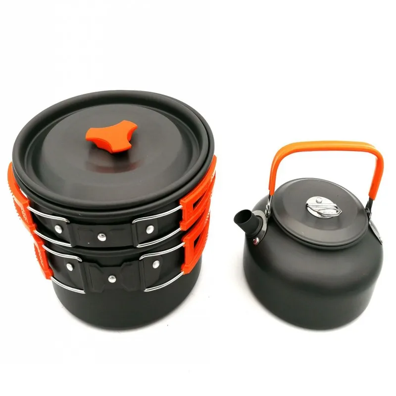 Portable Outdoor Tableware Kit,Camping Pot Pan Kettle Set,Aluminum Alloy Cookware Teapot,Cooking Tool for Picnic BBQ Accessories Portable Outdoor Tableware Kit,Camping Pot Pan Kettle Set,Aluminum Alloy Cookware Teapot,Cooking Tool for Picnic BBQ Accessories