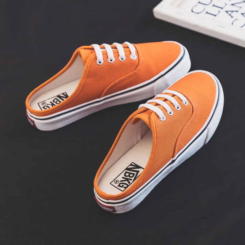 orange casual shoes