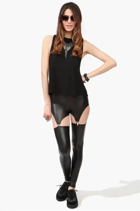 thigh high suspender boots