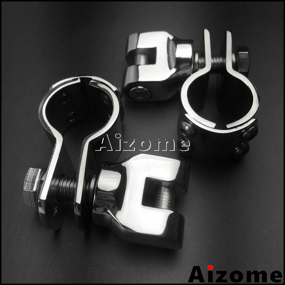 Chrome Motorcycle Male Mount Footpegs 1 1/8" Highway Crash Bar Foot Peg