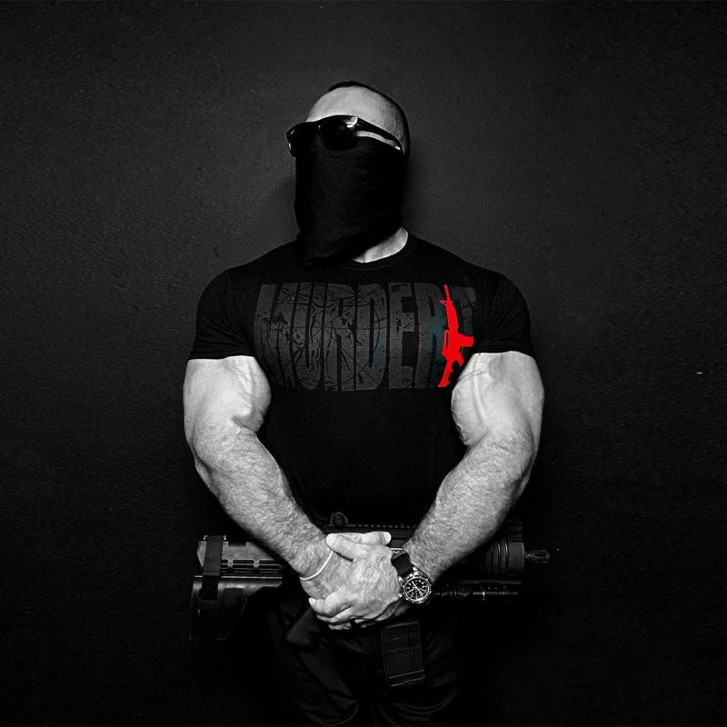mens gyms T shirt Fitness Printed Shirts-8