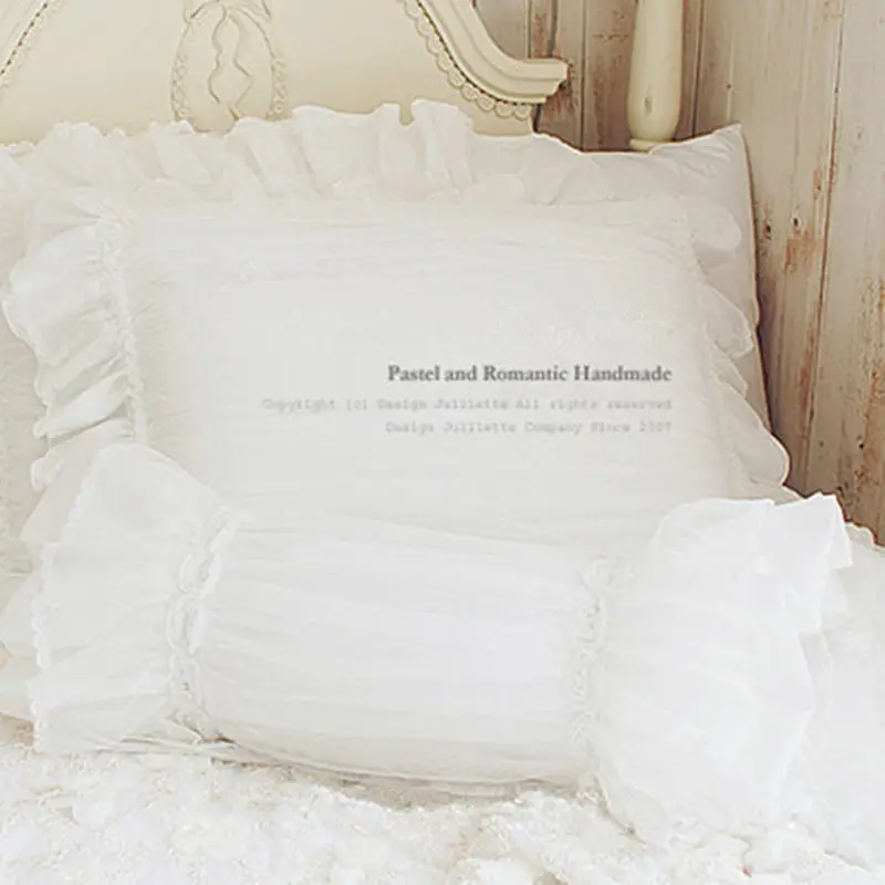 

1 piece Romantic dream pillowcase white lace Fluffy cushions luxury pillow case bedding decorative bedding accessory textile