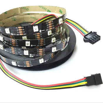 

YIYANG APA102 WS2801 Updated Version Addressable Led strip Light 5M 30LED/M Black PCB DC 5V IP20 LED Programmable Full Color