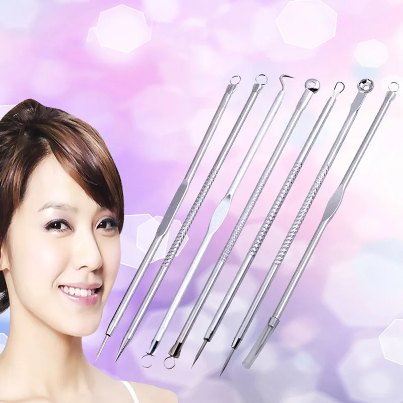 

Remover Tool Set Acne Remove Needle Blackhead Remover Pimple Blemish Acne Extractor 7 Pcs