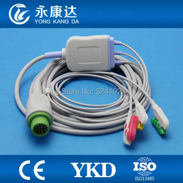 BLT для M700 с 3 свинцовыми ECG/EKG кабелем Leadwire зажимом IEC цельный ECG кабель |
