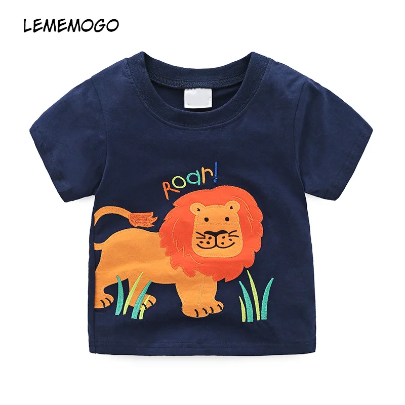 

lememogo 2-7y Baby Boys Cotton T-shirt Tops Summer New kids Casual Cartoon Short sleeve T-shirt for boy Tops Children's clothes