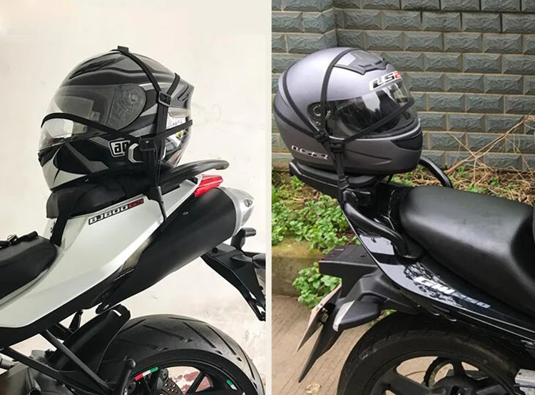 Universal Moto Helmet Mesh Net Motorcycle Luggage Net Protective Gears Luggage Hooks Motorcycle Accessories Organizer Holder 1pc
