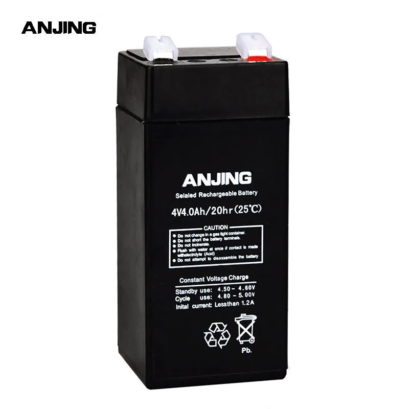 ANJING 4V  4AH Battery For Backup Power LED diode Emergency Light Kids Toy Car Lead acid Battery Replacement Mainten