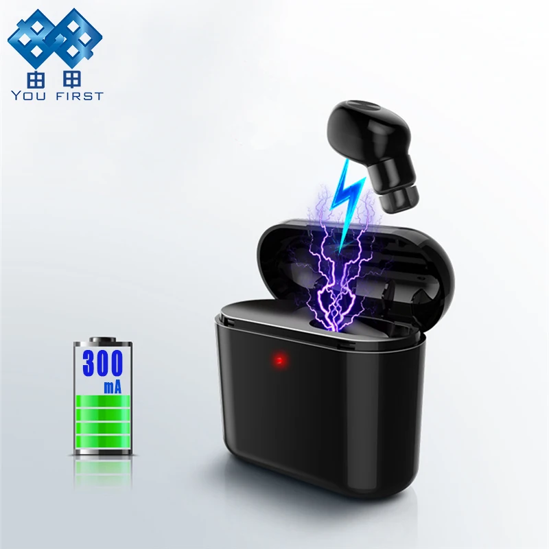 

YOU FIRST Wireless Headset Bluetooth Earphone Sport Stereo Single Ear With Mic Wireless Earphones With Charging Box For Phone