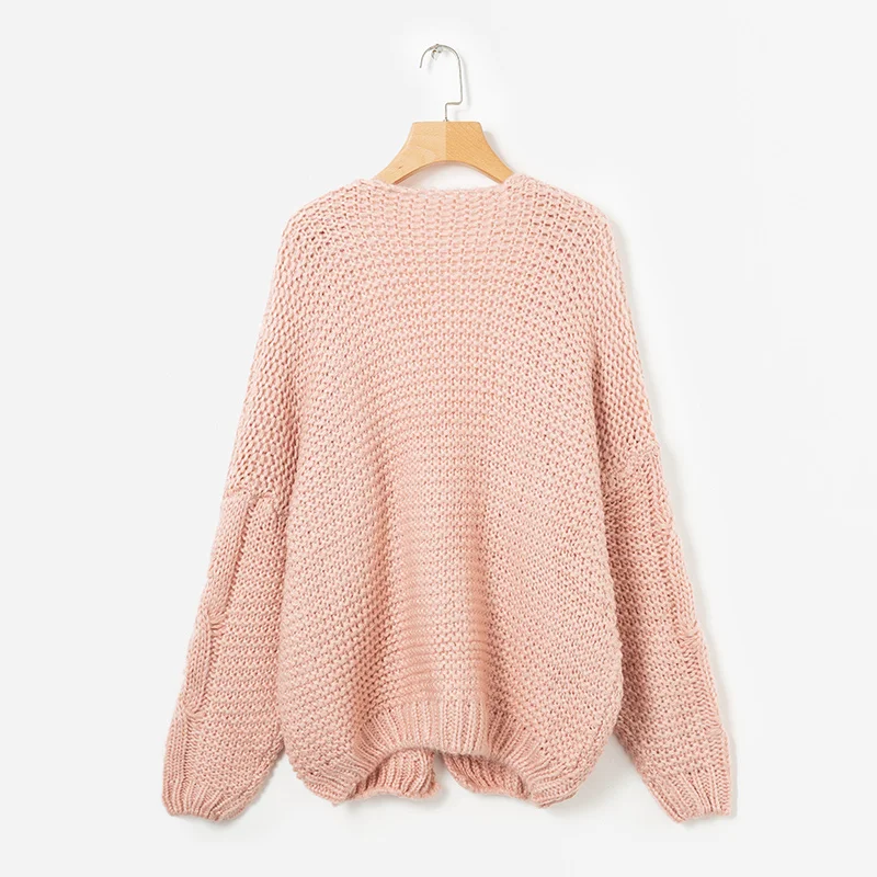 Kostlich 2018 New Arrival Women Solid  Color Cardigans Sweater High Quality Full Sleeves Open Stitch Knitted Streetwear  (24)