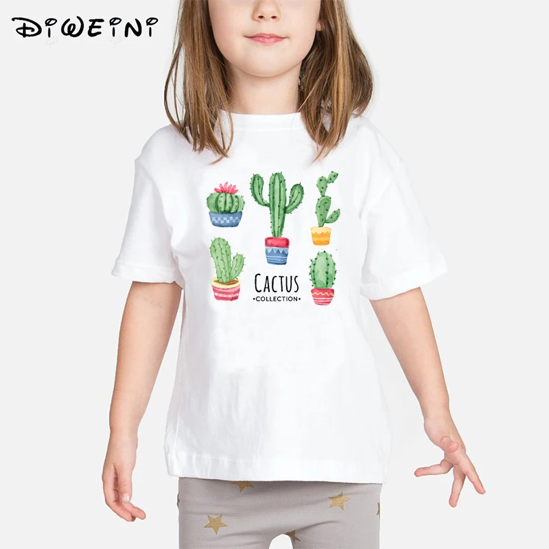 

Prickly cactus Printed Tops tshirt 2019 Summer Printed Children Boys And Girls Short Sleeve O-neck t shirt tops Kids Tshirt