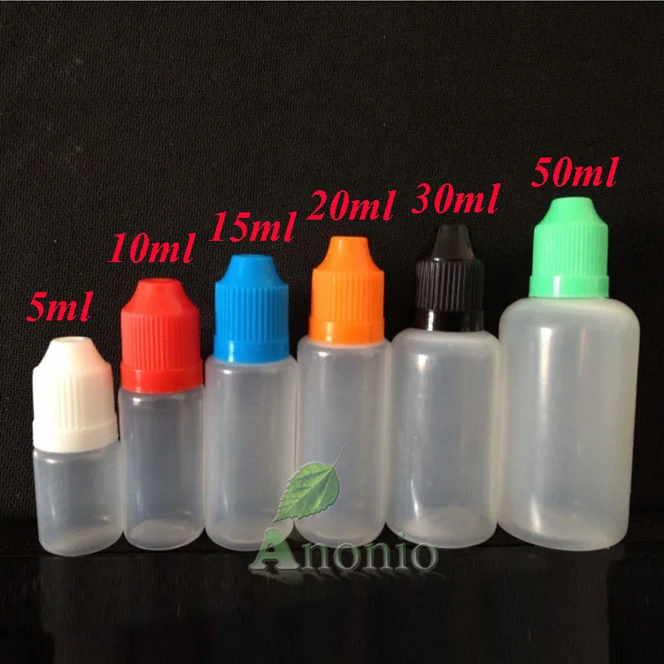 Free express shipping 2500pcs PE 5ml Plastic Dropper Bottles With