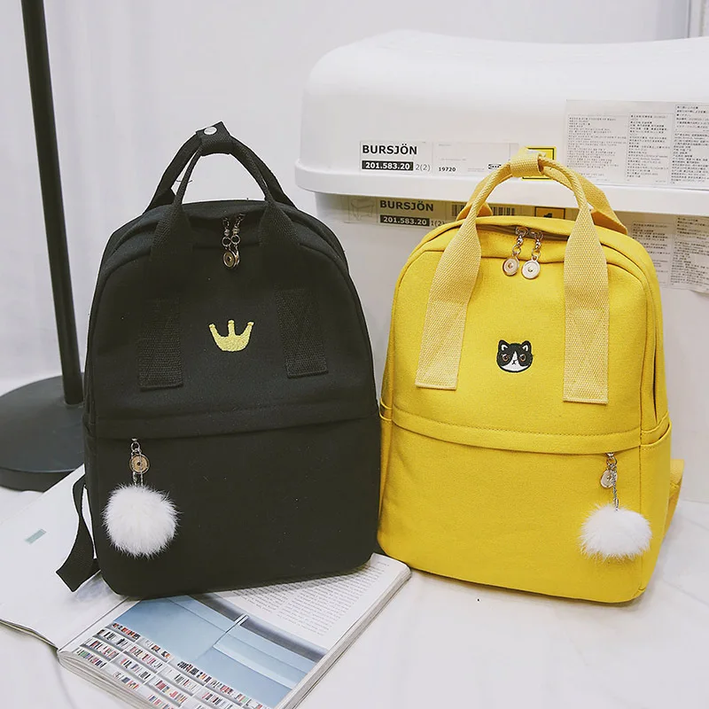 Nueva Mochila de lona bonita de moda para mujeres Mochila para adolescentes escolares gran capacidad bolsa de viaje amarilla Mochila femenina Mochila Nueva Mochila de lona bonita de moda para mujeres Mochila para adolescentes escolares gran capacidad bolsa de viaje amarilla Mochila femenina Mochila