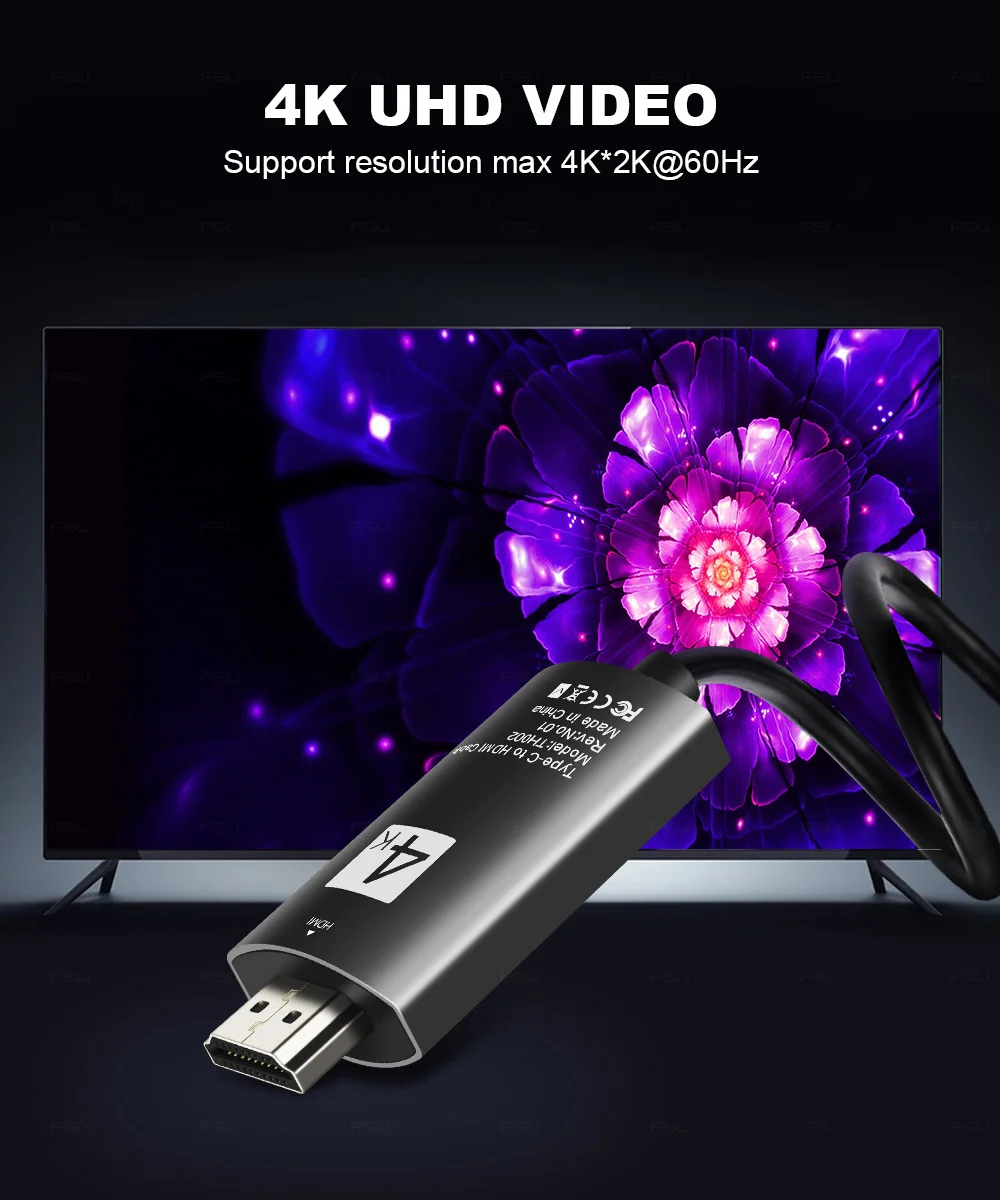 4K USB 3,1 USB-C type C-HDMI кабель для Macbook // HDTV hdmi адаптер Thunderbolt 3 кабель для Galaxy S9/S9+/S8/S8