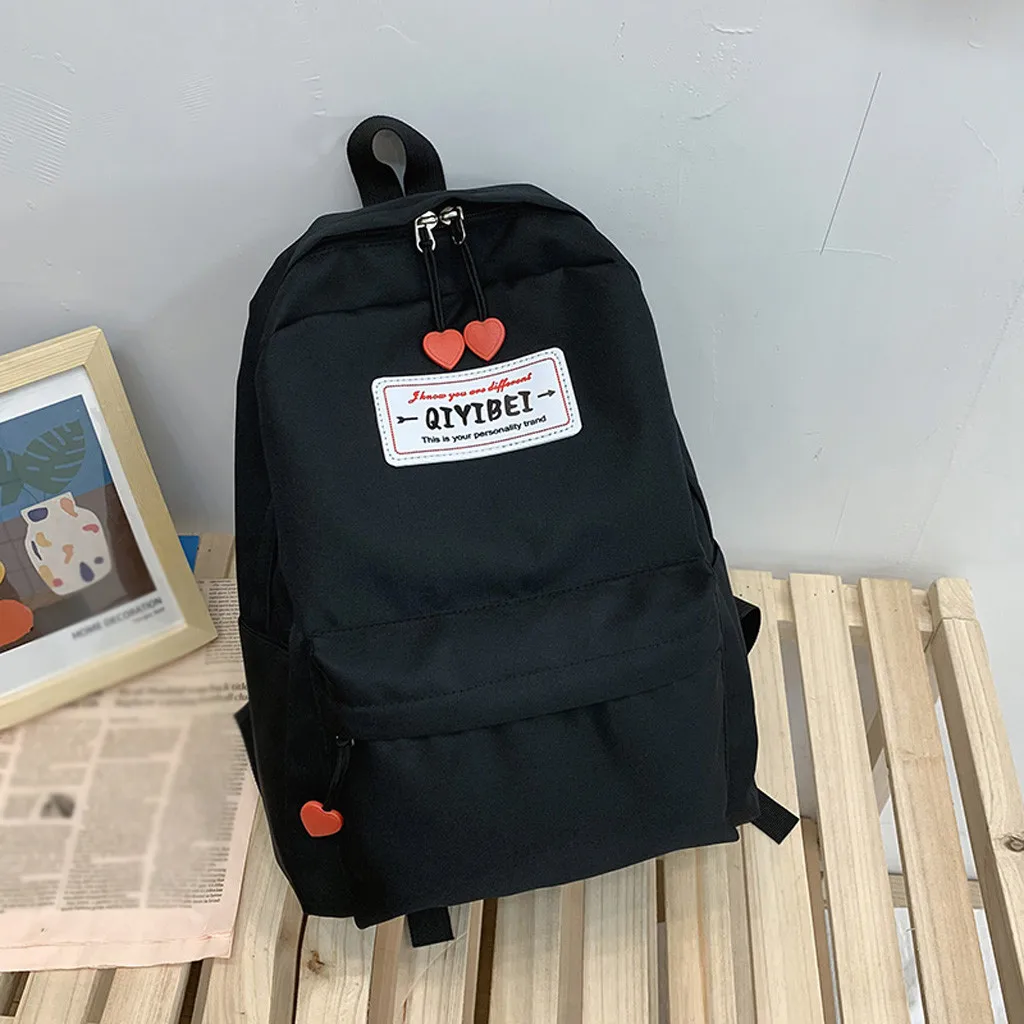 

Fashion Lady Nylon Cute Solid Color Large Capacity Student Bag Backpack For Student School Bag mochila Waterproof Laptop