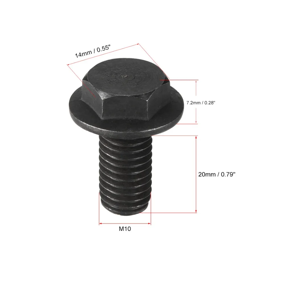 Uxcell 2 шт./лот Шестигранная головка M8x16mm M10x20mm M10x25mm шестигранные фланцевые болты