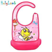 Детский нагрудник размера плюс с милым мультяшным животным, цветные детские нагрудники с длинным рукавом, одежда из ПВХ для кормления, едят малышей, водонепроницаемые