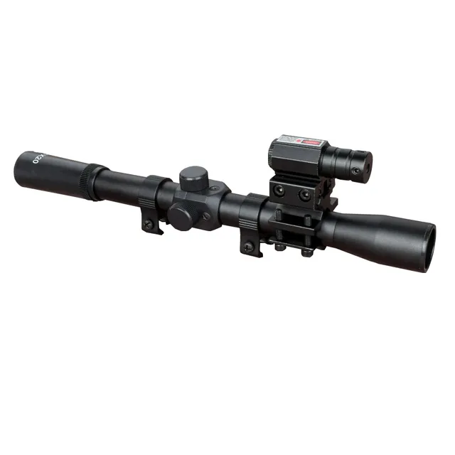 US $5.40 4x20 Rifle Optics Scope Tactical Crossbow Riflescope with Red Dot Laser Sight and 11mm Rail Mounts 
