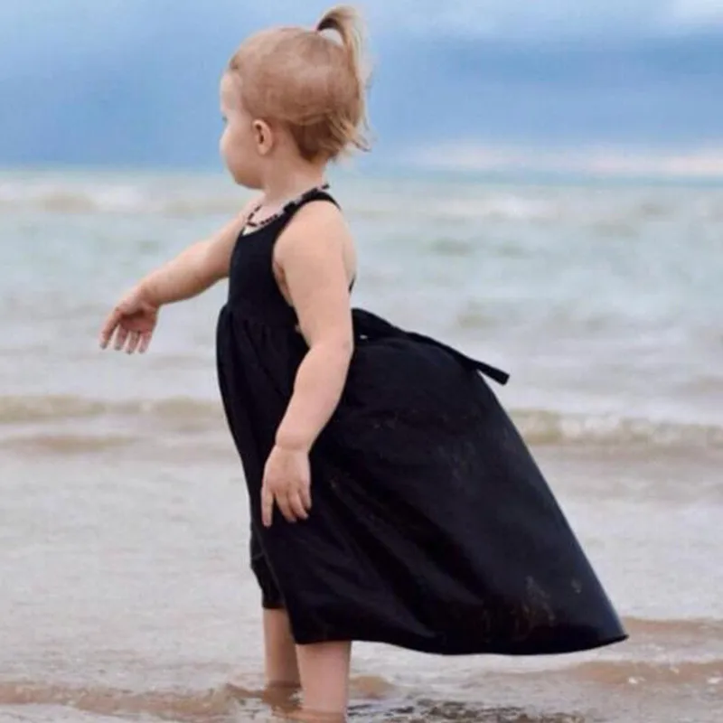 

Kids Dress for Girls New Summer Backless Dresses Cute Girls Beach Halter Dresses Vestidos Girls Clothing Beachwear D1248