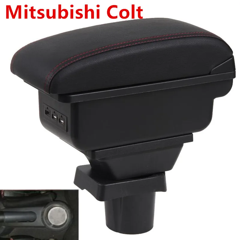 For Mitsubishi Colt Armrest box central Store content box with USB interface