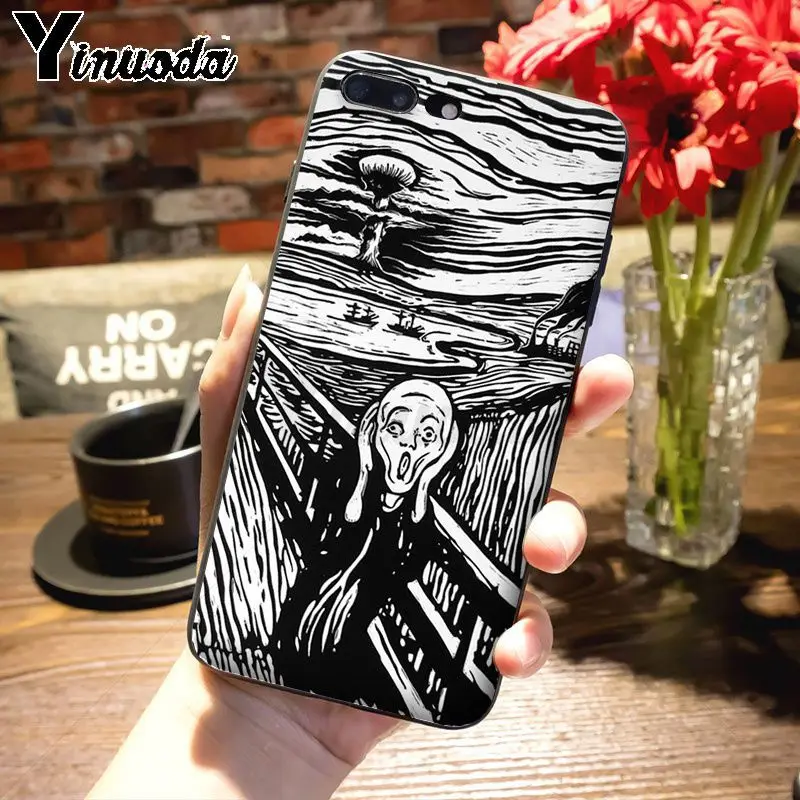 Yinuoda Script by Munch Ультратонкий Мягкий ТПУ чехол для телефона с рисунком для iPhone 7plus 6S 7 8Plus XS MAX 5S XR чехол