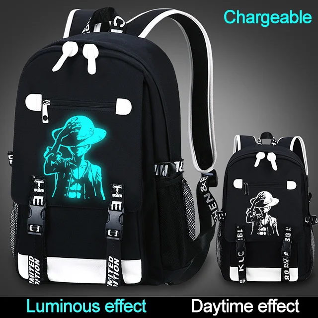 Школьный рюкзак для студентов, 3D светящаяся анимация, USB зарядка, школьная сумка для мальчика-подростка, Противоугонный Детский рюкзак, школьные сумки - Цвет: Pirate one