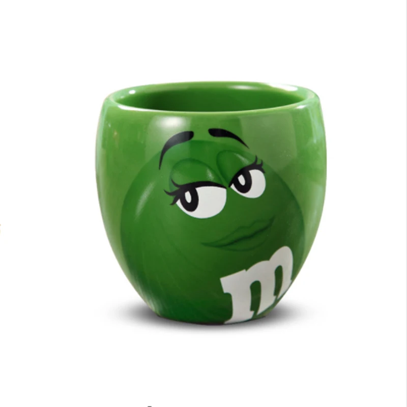 Бутылки для воды и чайник глазурь Кофе Молоко Вода чай милый M& M's мм бобы кафе овсянка бутылки для воды и чайники посуда для напитков - Цвет: green 1