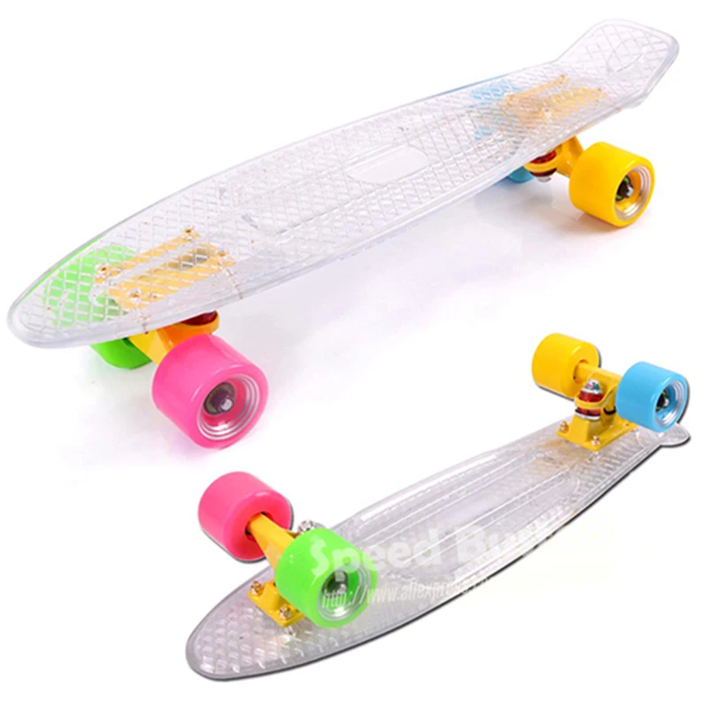 Новый стиль Peny скейтборд светодиодные фонари полный 22 &quotРетро Cruiser mini longboard с