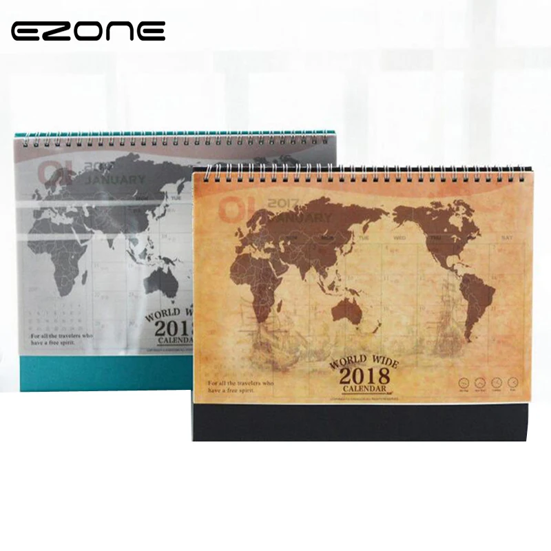 

EZONE 1PC Korea Calendar Map Travel Footprint Office Planner Desk Table Calendar For 2018 Agenda Plan Chronicle Desk Calendar
