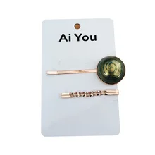 2 шт./компл. Заколки для волос для девочек; ручная роспись "Звездное небо" Слово клип Harajuku заколка для волос, творческий набор ювелирных изделий G0404