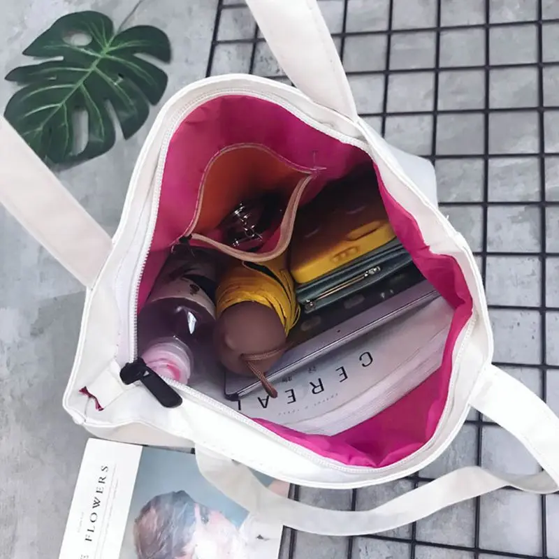 THINKTHENDO Cute Print Canvas Tote Women Shopper Shopping Shoulder Bags Reusable Foldable Fashion Handbags 12 Pattern THINKTHENDO Cute Print Canvas Tote Women Shopper Shopping Shoulder Bags Reusable Foldable Fashion Handbags 12 Pattern