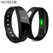 Fashion font b Smart b font Watch QS80 Bluetooth Cicret Bracelet Wristband Heart Rate Monitor Fitness