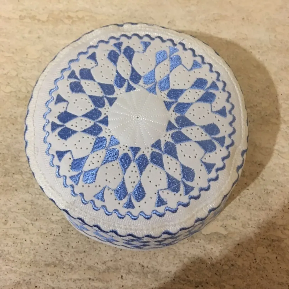 Мусульманские мужские шапки синие мусульманские Kippah Yarmulke индийские Kippot