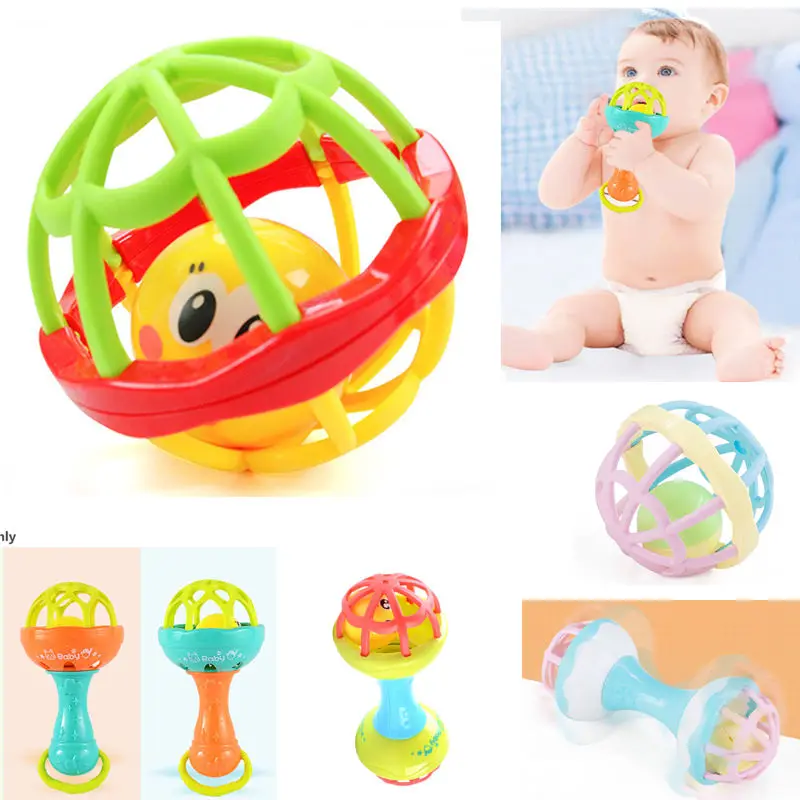 

Baby Toddler Toys Intelligence Grasping Gums Plastic Hand Bell Rattle Funny Educational Rattles Mobiles Toys Birthday Gifts