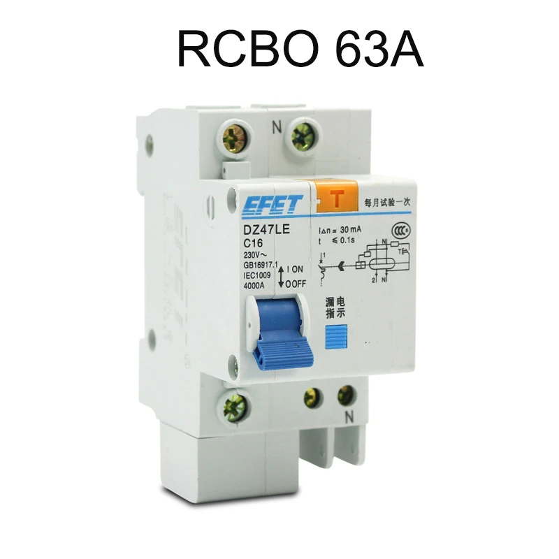 Current Circuit Breaker DZ47-63 3P 32A 400V Earth Leakage Protection Circuit Breaker for Industrial Home