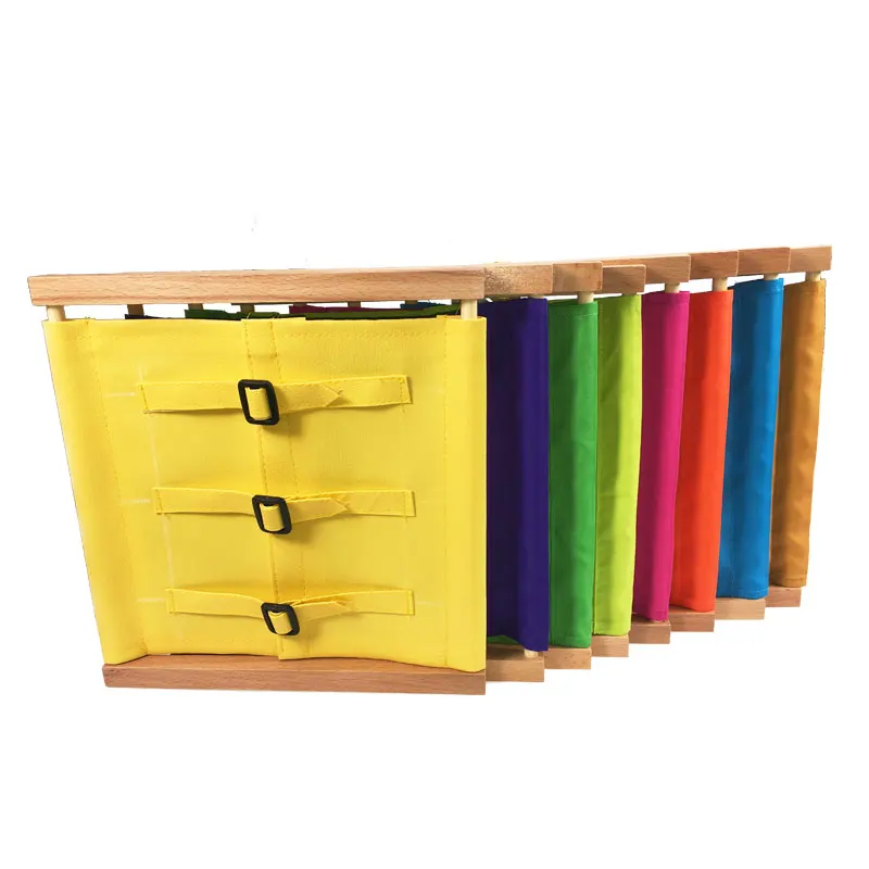Unisex Toddler Montessori Materials Toy Wood Buttons Dressing Frame Wooden Practical Life Skill Education Toys For Children Gift