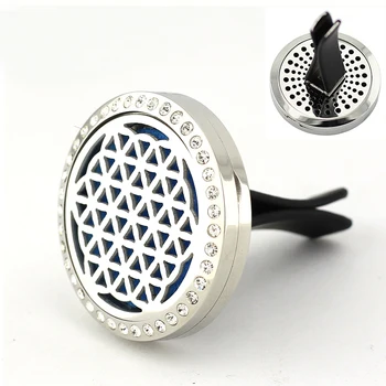 

30mm Stainless Steel rhinestone crystal new design air outlet aroma essential oil diffuser for car