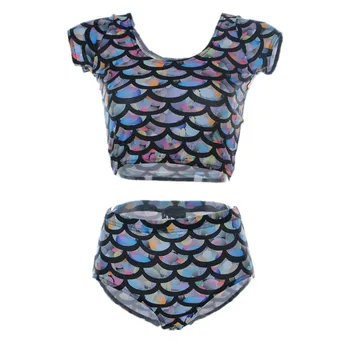 

Two-Piece Suits Young girls sexy High waist fish Flake women's suit New fashion free shipping Dropship