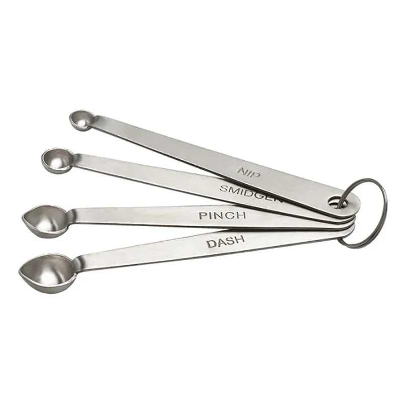 4PC Baking Measuring Tools Stainless Steel Head Cooking Spice Spoons