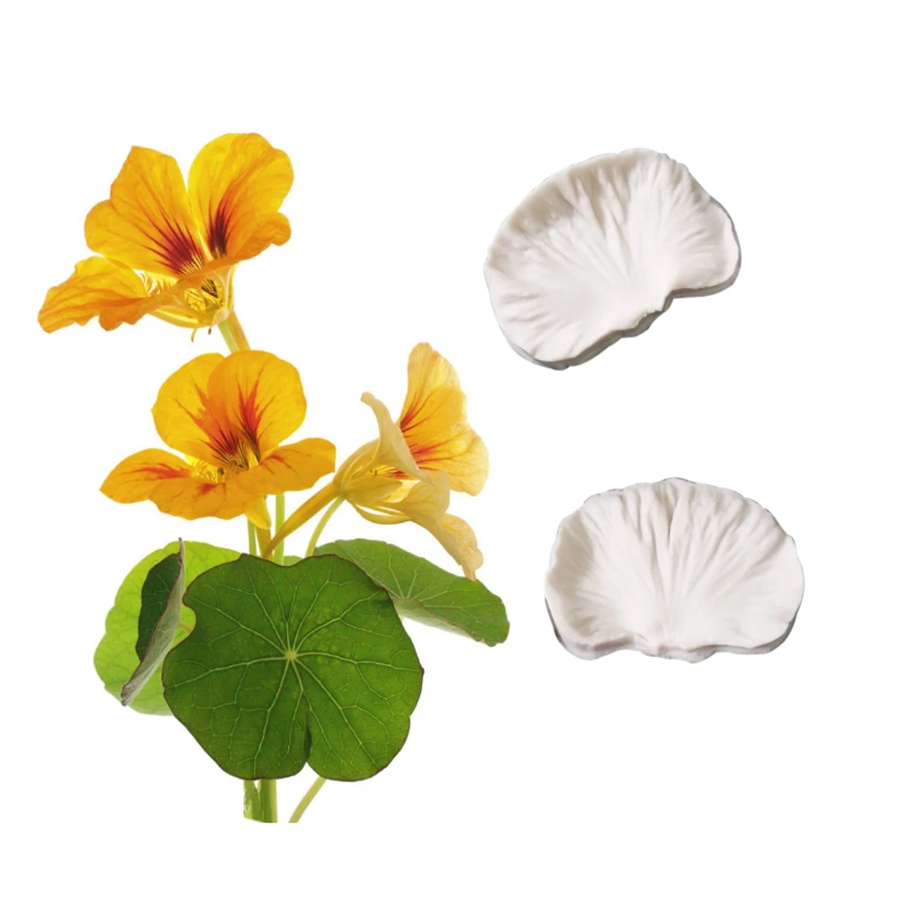 Nasturtium Flower Veiner & Cutter Fondant Силиконовая Форма Sugarcraft текстурированная форма для торта